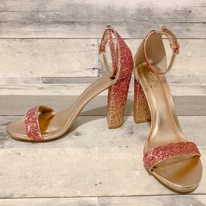 Pink Gold Ombré Glitter Heels